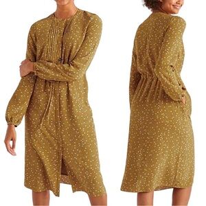 Boden Trumpet Sweet Flower Corrina Pleated Dress‎ Size 4R Long Sleeve